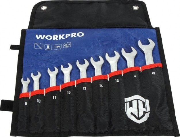 Набор комбинированных ключей WORKPRO WP202502 9шт. (8-19мм) Набор комбинированных ключей WORKPRO WP202502 9шт. (8-19мм)