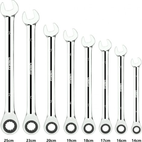 Набор комбинированных трещоточных ключей DEKO RW01 8-19 мм, 8 предметов [065-0549]