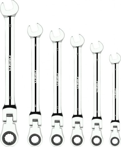Набор комбинированных трещоточных ключей DEKO RW02 8-17 мм, 6 предметов [065-0550]
