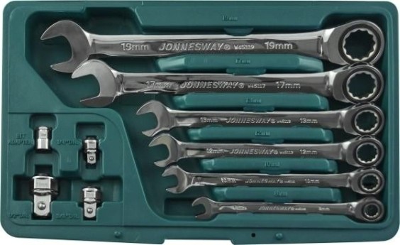 Набор комбинированных трещоточных ключей JONNESWAY W45110S 10 предметов [048879]