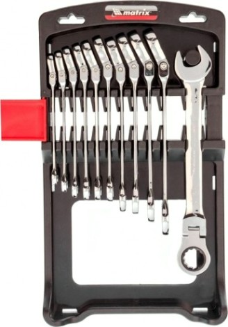 Набор комбинированных трещоточных ключей MATRIX 11 шт. [14796]
