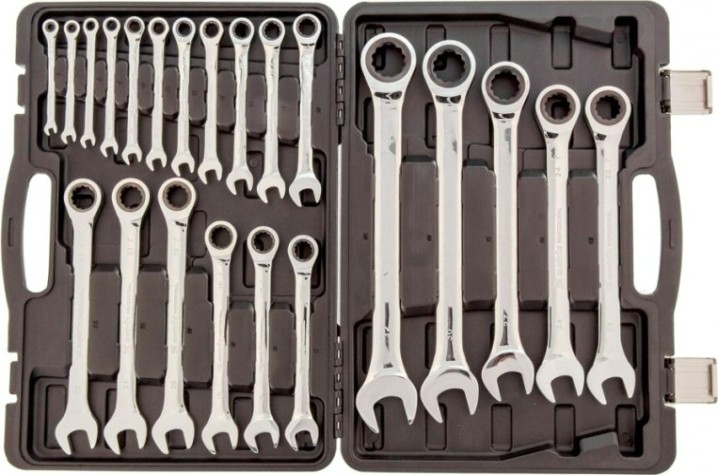 Набор комбинированных трещоточных ключей MATRIX 22 предмета 14799 [14799]