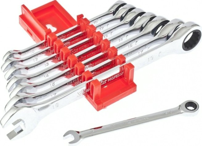 Набор комбинированных трещоточных ключей MATRIX 8 предметов 14513 [14513]