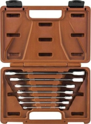 Набор комбинированных трещоточных ключей OMBRA SNAP GEAR 8-19 мм, 7 предметов 935007 [055379]