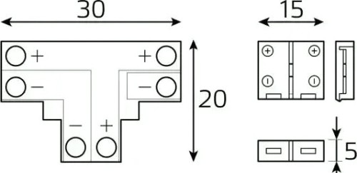 Набор коннекторов GAUSS BT431 basic для led-ленты 10 mm 5050 ip20