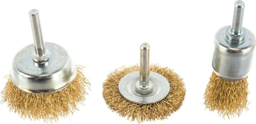 Набор кордщеток ПРАКТИКА для дрели, мягкие, 3 шт. [773-491]