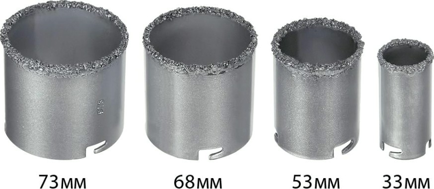 Набор коронок ПРАКТИКА "Мастер" 4 шт 33, 53, 68, 73 мм с твердосплавным зерном [910-270]