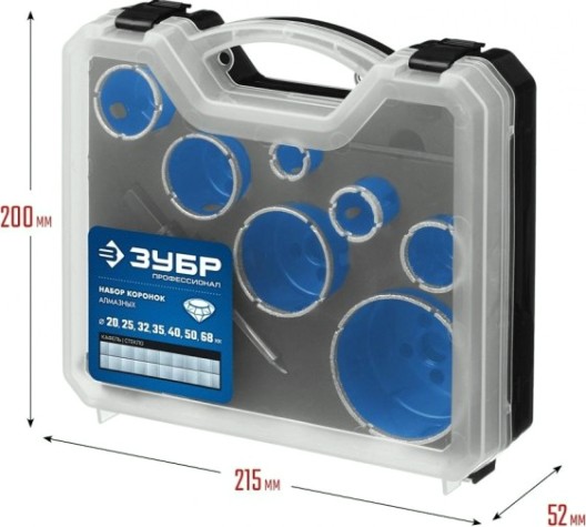 Набор коронок с алмазным напылением ЗУБР 29870-H7