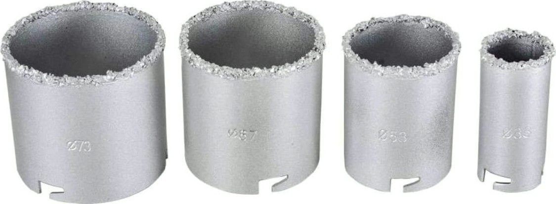 Набор коронок ВИХРЬ 33-53-67-73 мм алмазных по керамической плитке [73/10/9/4]