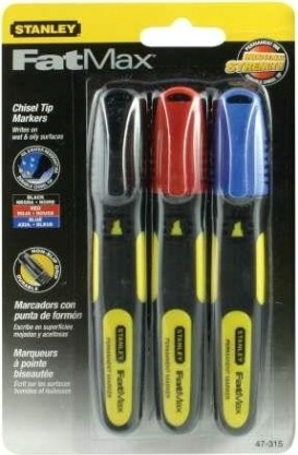 Набор маркеров STANLEY "FatMax®" 0-47-315 (3 шт. цвет: черный, красный, синий) [0-47-315]
