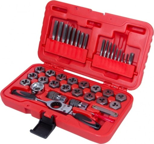 Набор метчиков и плашек МАСТАК SK-5 1/8"-1/2" 40 предметов, кейс [351-10040C]