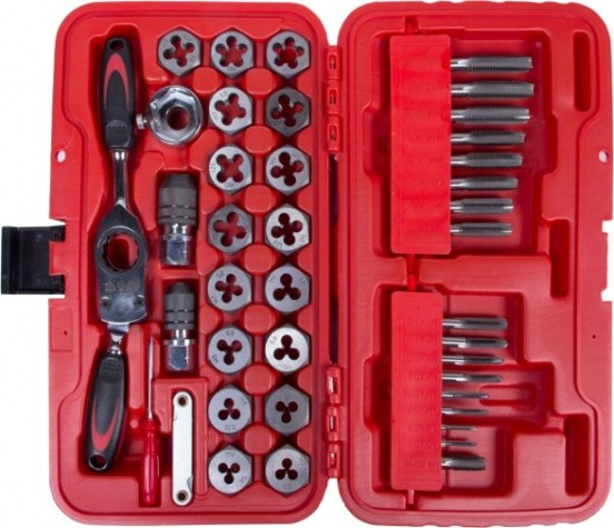 Набор метчиков и плашек МАСТАК SK-5 1/8"-1/2" 40 предметов, кейс [351-10040C]