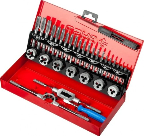 Набор метчиков и плашек ЗУБР "МАСТЕР" 32 предметов 9ХС 28129-H32 [28129-H32_z01]