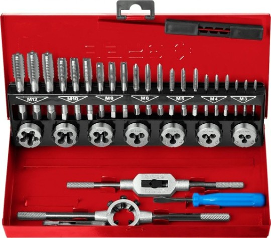 Набор метчиков и плашек ЗУБР "МАСТЕР" 32 предметов 9ХС 28129-H32 [28129-H32_z01]