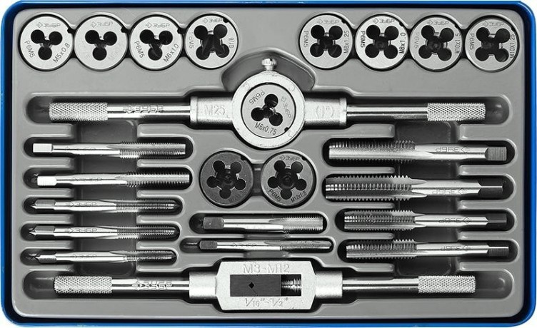Набор метчиков и плашек ЗУБР "ПРОФЕССИОНАЛ" 24 предмета 28110-H24 [28110-H24]