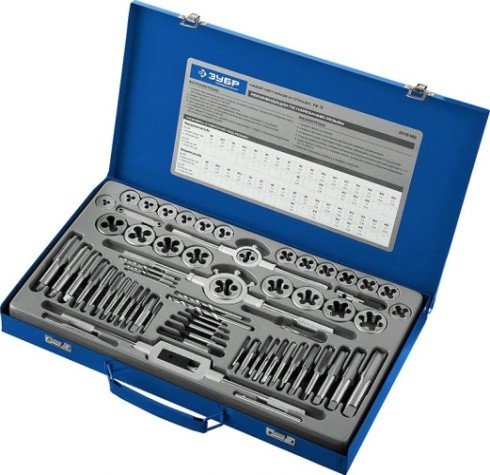 Набор метчиков и плашек ЗУБР "ПРОФЕССИОНАЛ" 65 предметов 28110-H65 [28110-H65]