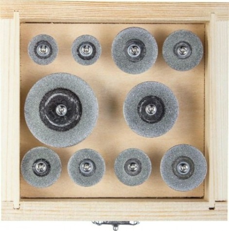 Набор мини-насадок ЗУБР ЭКСПЕРТ с алмазным напылением на шпильке 10 предм [33385-H10]