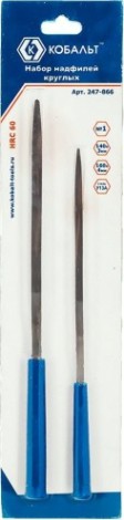 Набор надфилей Кобальт 247-866 круглых, № 1, 140х3, 160х4 мм (2 шт.)