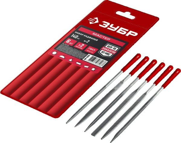 Набор надфилей ЗУБР 1605-H6 140 мм, в чехле 6 шт.