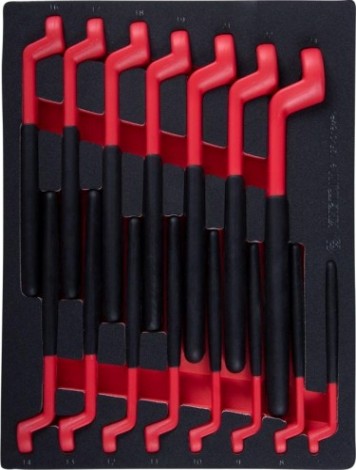 Набор накидных диэлектрических ключей KING TONY 7-24 мм ложемент, 15 предметов [9-12FVG15MRV]