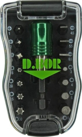 Набор насадок D.BOR 15 предметов + магнитный держатель quick lock 60 мм (арт. d-set [D14-DSET15B1]