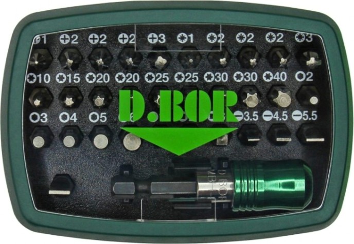 Набор насадок D.BOR 32 предметов + магнитный держатель quick lock 60 мм (арт. d-set [D14-DSET32B1]