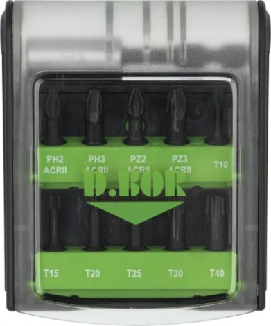 Набор насадок D.BOR IMPACT 11 предметов + магнитный держатель torsion 60 мм (арт. d-set-11 [D14-DSET11C1IMP]