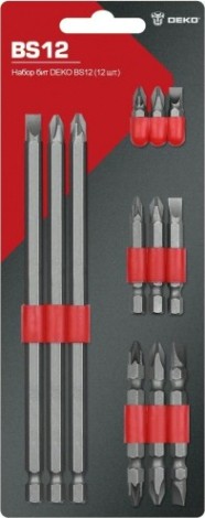 Набор насадок DEKO BS12 бит (12 шт.) [065-0695]