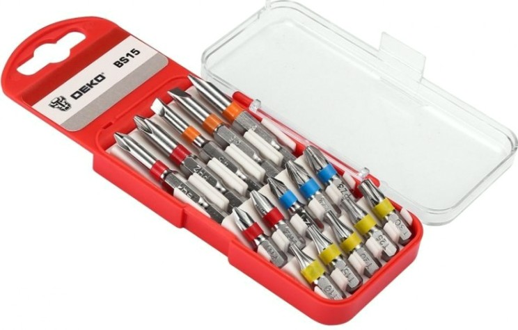 Набор насадок DEKO BS15 бит (15 шт.) [065-0694]