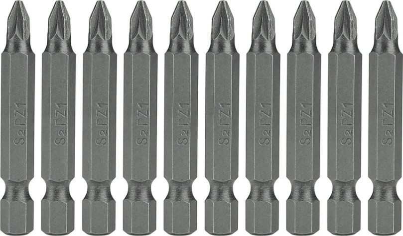 Набор насадок DEKO Pz1*50мм, сталь S2 профессиональных бит (10 шт.) [065-0771]