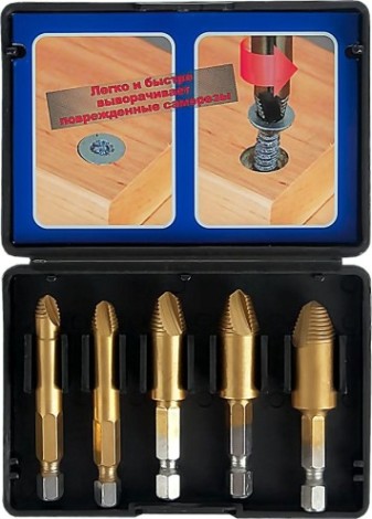 Набор насадок для извлечения саморезов ПРАКТИКА 5 шт. Профи [775-495]