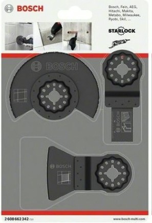Набор насадок для МФИ BOSCH 3 предмета для работы с керамической плиткой [2608662342]