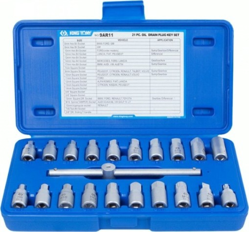 Набор насадок для пробок слива масла KING TONY 9AR11