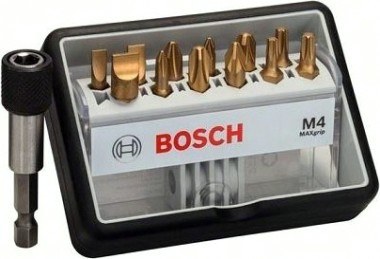 Набор насадок и бит BOSCH Robust Line из 12+1 насадок-бит M Max Grip PH/PZ/T/S 25мм [2607002580]