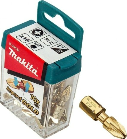 Набор насадок MAKITA B-39534-10 impact gold pz2, 25 мм, c-form (уп.10шт. в упаковке 10 наборов) [B-39534-10]