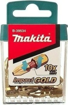 Набор насадок MAKITA B-39534 impact gold pz2, 25 мм, c-form (уп.15шт. в наборе) [B-39534]