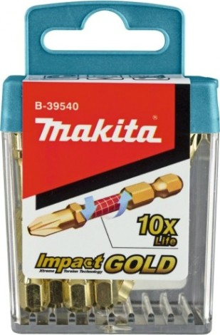Набор насадок MAKITA B-39540-10 impact gold pz, 50 мм, e-form (mz) (уп10шт. в упаковке 10 наборов) [B-39540-10]