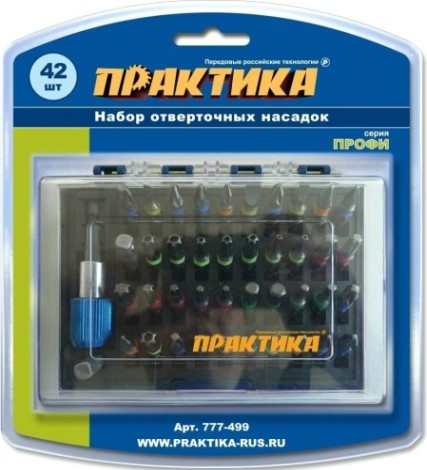 Набор насадок ПРАКТИКА Профи 42шт, 25 мм, ph, pz, sl, hex, torx, tri-wing [777-499]