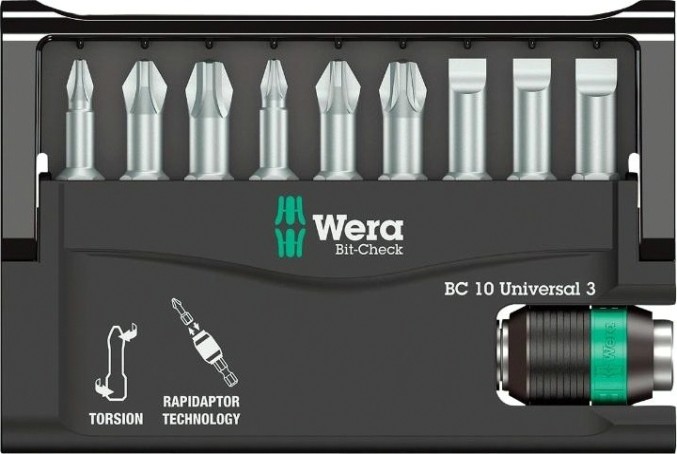 Набор насадок WERA Bit-Check – Rapidaptor 8600/9 TZ, WE-056375 [WE-056375]