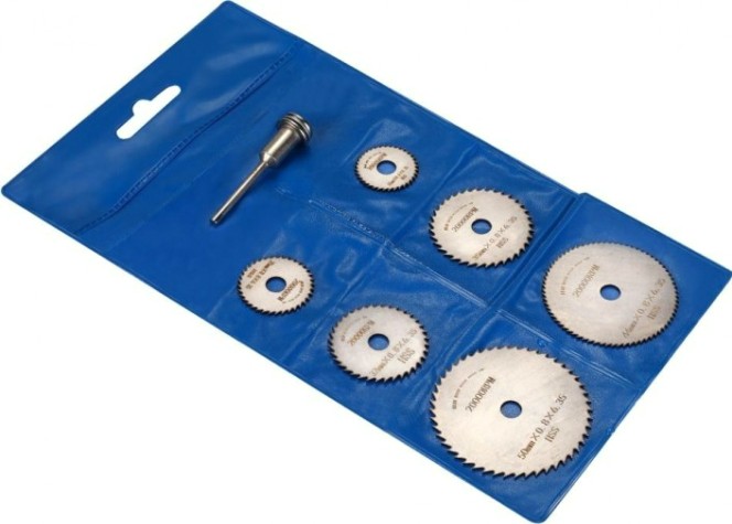 Набор отрезных кругов DEKO RT7 для гравера + держатель rt7 (7 предметов) [065-0677]