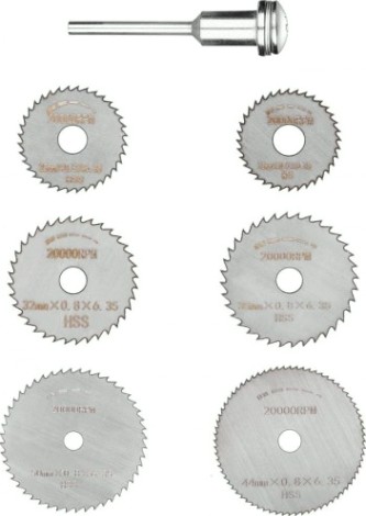 Набор отрезных кругов DEKO RT7 для гравера + держатель rt7 (7 предметов) [065-0677]