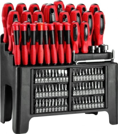 Набор отверток DEKO SS100 профессиональных и бит с удобной подставкой (100 п [065-0607]