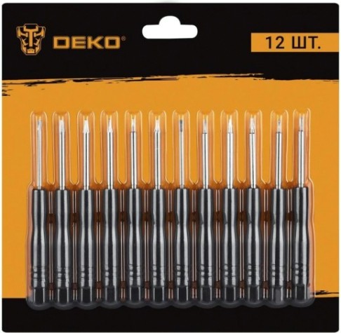 Набор отверток DEKO SS12 прецизионных для точных работ (12 предметов) [065-0591]