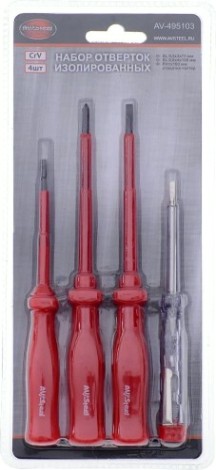 Набор отверток диэлектрических AV Steel AV-495103 3 предмета Набор отверток диэлектрических AV Steel AV-495103 3 предмета