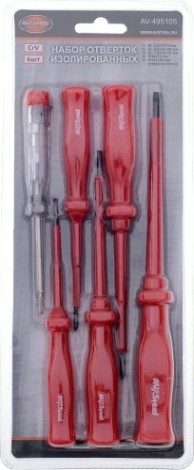 Набор отверток диэлектрических AV Steel AV-495105 6 предметов Набор отверток диэлектрических AV Steel AV-495105 6 предметов