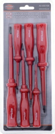 Набор отверток диэлектрических AV Steel AV-495106 6 предметов Набор отверток диэлектрических AV Steel AV-495106 6 предметов