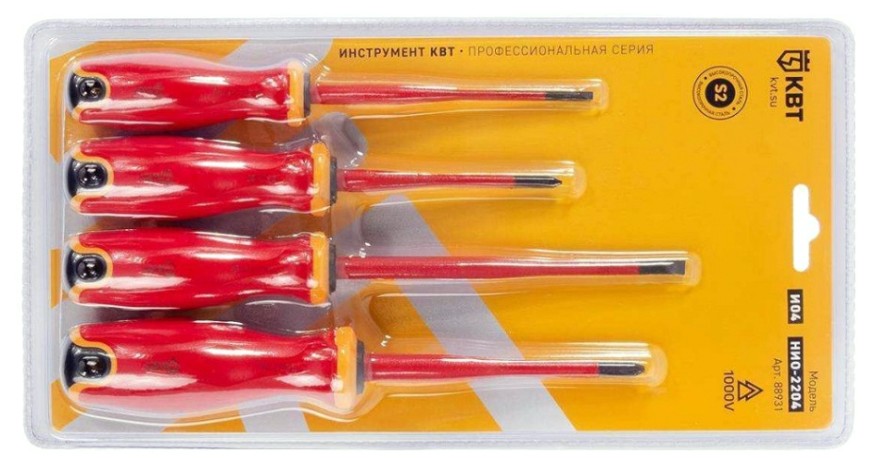 Набор отверток диэлектрических КВТ НИО-2204 серия СЛИМ [88931]