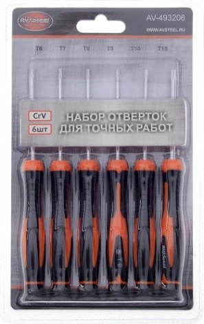 Набор отверток для точных работ AV Steel AV-493206 6 предметов Набор отверток для точных работ AV Steel AV-493206 6 предметов