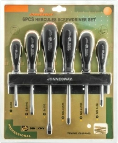 Набор отверток JONNESWAY D03PR06S стержневых HERCULES, 6 предметов [047060]