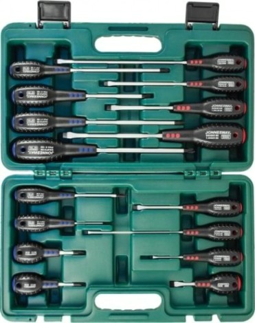 Набор отверток JONNESWAY D04PP16S стержневых FULL STAR, 16 предметов [047914]